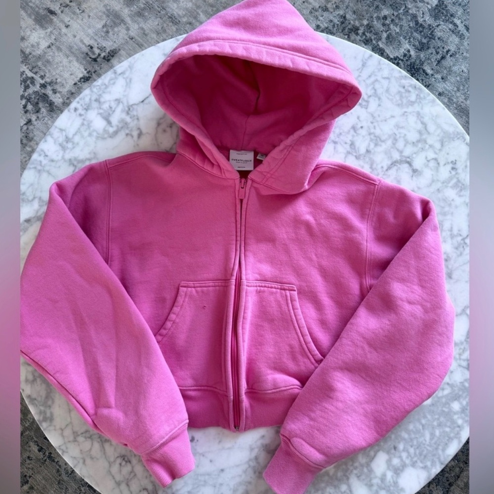Aritzia Hot Pink Kids Zip Hoodie